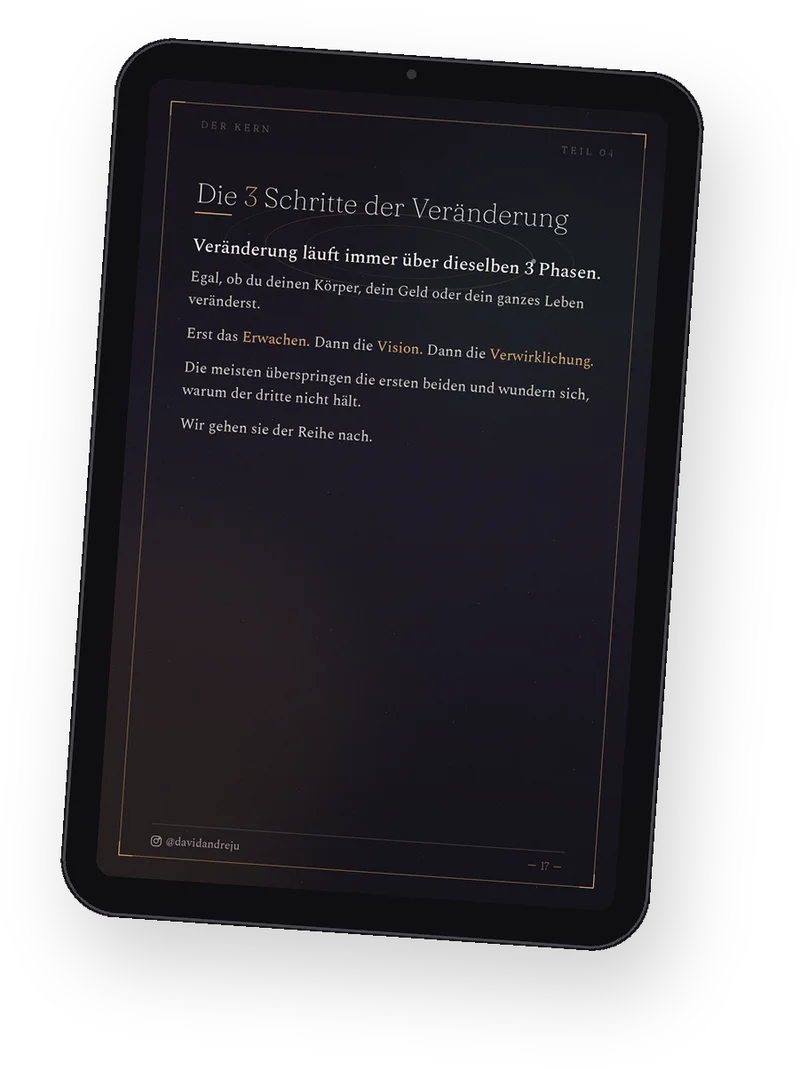 Das Handbuch auf dem Tablet